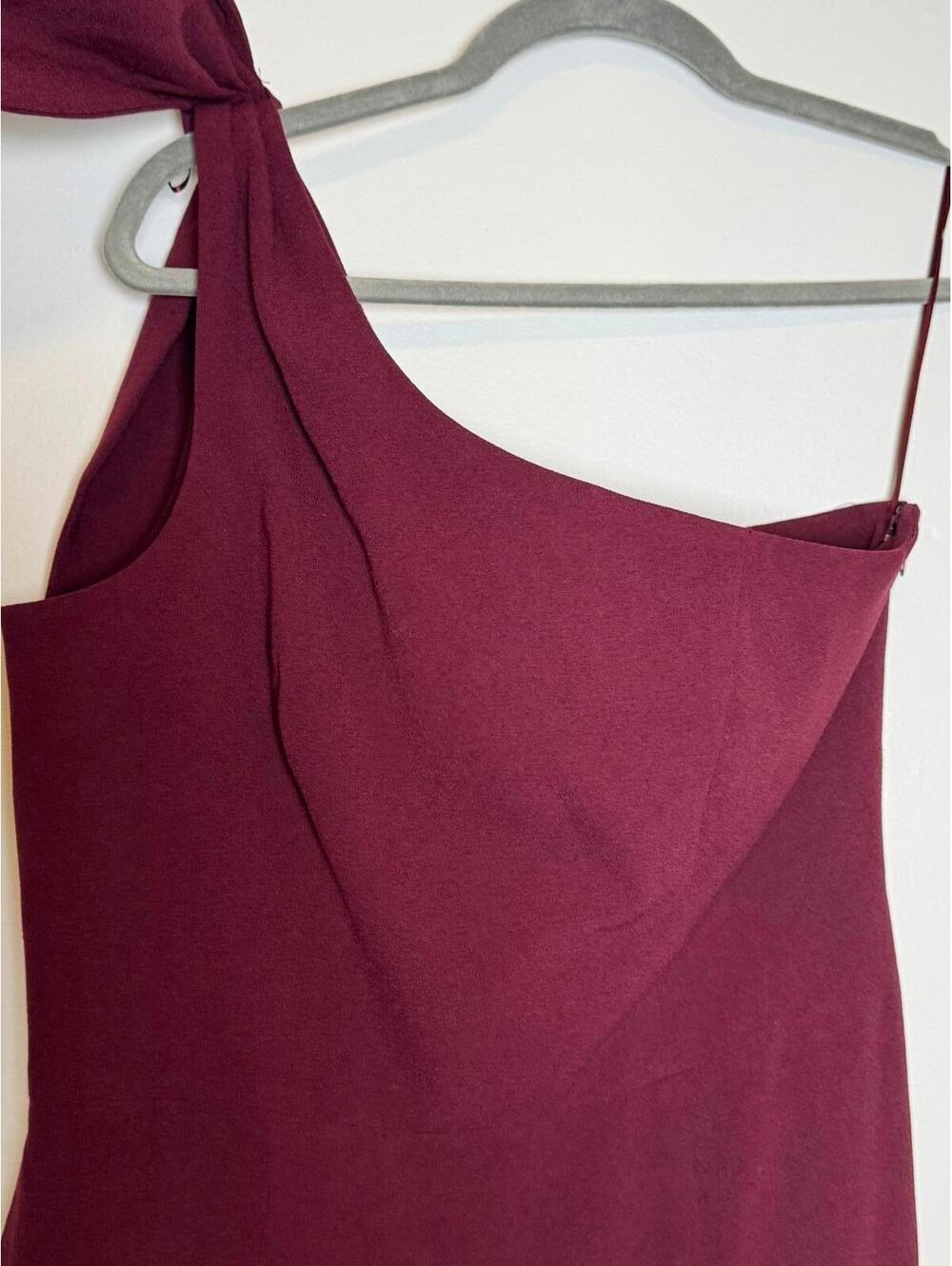 Dress The Population - Georgina One-Shoulder Gown Dark Magenta – Large - Picture 6 of 9